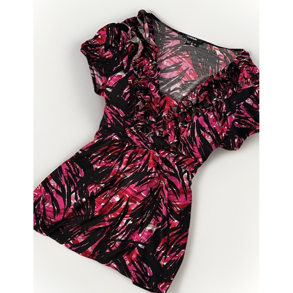 Vintage My Michelle Women Y2K‎ Fairy Babydoll Top Medium Coquette Ruffle Floral